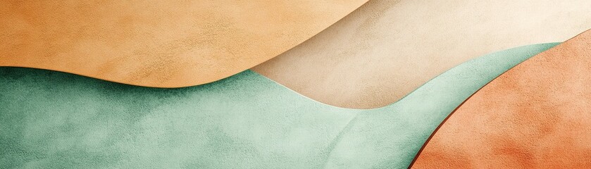 Poster - Organic shapes in earthy tones blend seamlessly to create a minimalist design with a serene and modern aesthetic