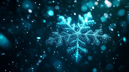 Wall Mural - Detailed Blue Snowflake Pattern with Light and Cheerful Quality