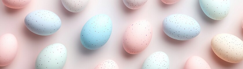 Poster - modern abstract background featuring seamless pattern of pastel easter eggs with clean gradient for 