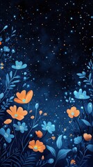 Sticker - Night Blooming Flowers Under Starlit Sky