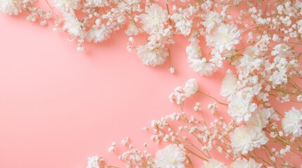 Poster - Elegant Floral Arrangement on Soft Pastel Pink Background