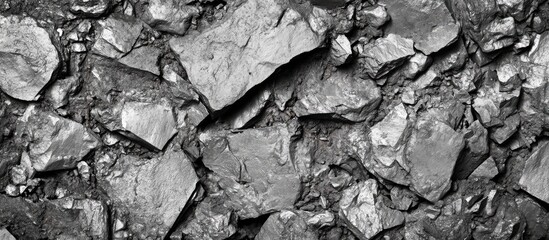 Poster - Dark Gray Silver Stone Texture Background with Natural Rock Surface and Copyspace for Creative Use in Design and Advertising