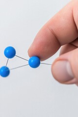 Poster - Blue Spheres Network Connection Hand Holding Innovation Concept
