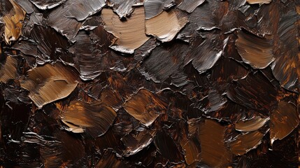 Poster - Textured Abstract Background of Dark Brown Oil and Acrylic Paint Strokes for Artistic and Creative Design Projects