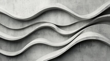 Poster - Contemporary abstract background featuring wavy concrete design in a modern aesthetic for architecture and interior applications