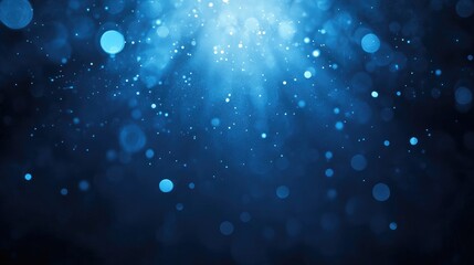 Fototapete - Dark blue abstract background with luminous orbs and soft smoke effects creating a serene and atmospheric light display.