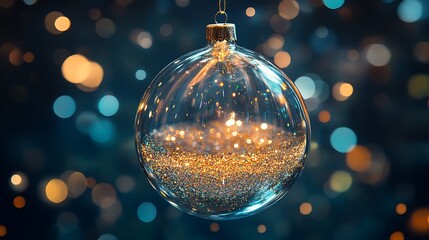 Sticker - Glittering Glass Ornament With Festive Lights