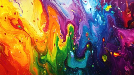 Poster - Vibrant Abstract Cosmic Colorful Swirls with Fluid Motion in Bold Hues Suitable for Artistic Backgrounds and Creative Designs