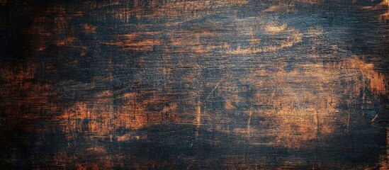 Poster - Dark grunge background with wooden board texture ideal for home decor and design projects featuring empty space for your text or graphics