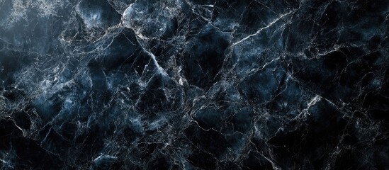 Poster - Dark marble texture background with elegant swirls and empty space for creative design or text overlay. Perfect for sophisticated projects.