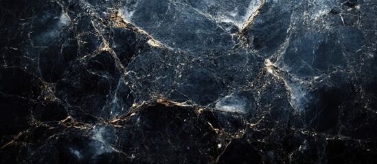 Poster - Dark marble texture background with blurred edges ideal for elegant design and empty space for text or branding purposes