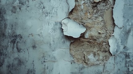 Poster - Abstract Dark Blue Grunge Concrete Wall Texture with Cracks and Peeling Paint Ideal for Backgrounds and Creative Projects