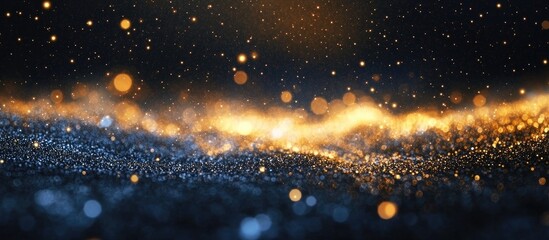 Poster - abstract galaxy background with shimmering glitter and stars creating a stunning space for text or d