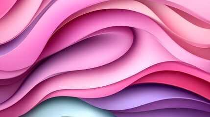Wall Mural - Calming Pink and Purple Waves in Dreamy Gradient Design