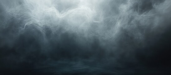 Poster - Abstract dark gray smoky background with fog creating empty space for text or graphics in a moody atmospheric setting