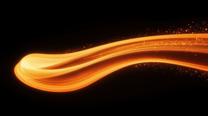 Wall Mural - Abstract Orange Light Stream on Black Background