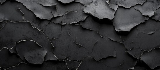 Poster - Abstract dark textured background with peeling layers and empty space for text, perfect for creative projects and graphic designs.