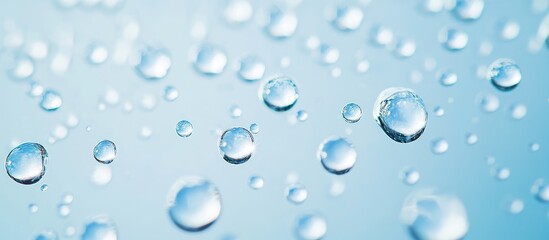 Aufkleber - abstract water droplets on light blue background with soft bokeh effect for text placement and desig