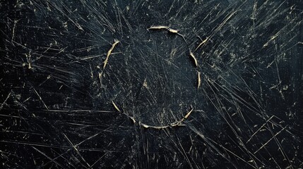 Poster - Dark blue scratched abstract texture with circular focal point for creative backgrounds and designs