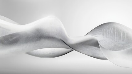 Poster - Abstract Flowing Waves with Soft Curves in Subtle Monochrome Tones for Creative Background or Design Use