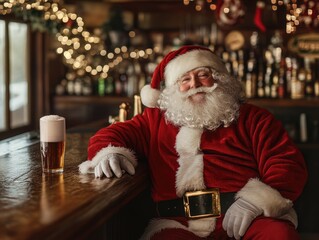 Wall Mural - Santa Claus at the Bar