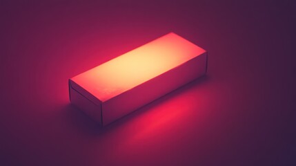 Wall Mural - Red Lit Rectangular Box, Minimalist Product Photography