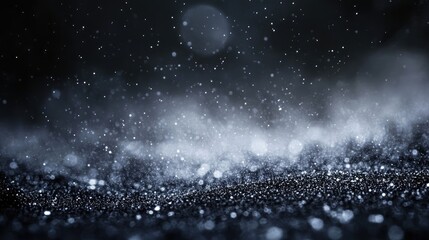 Poster - Abstract Dark Background with Glimmering Particles and Textured Surface Ideal for Digital Design and Artistic Projects