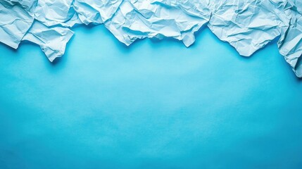 Poster - Crumpled Paper Texture with Blue Gradient Background for Creative Design and Background Use