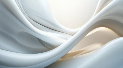 Poster - Soft Flowing Abstract Shapes in Gentle Curves and Light Tones for Business and Creative Designs