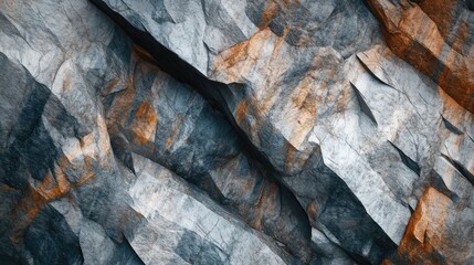 Poster - Abstract close-up of textured rock surface showcasing the intricate patterns and colors of mountain stone formations.