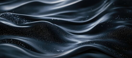 Poster - elegant abstract dark underwater background with wavy motion and fine particles ideal for product pl