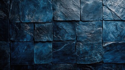 Poster - Dark Blue Abstract Texture Background Featuring Slate Tiles for Modern Design Projects