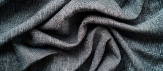 Poster - Elegant Dark Gray Fabric Texture with Soft Waves Ideal for Background and Text Overlay Use