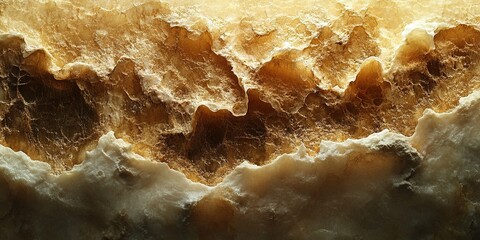 Poster - Textured surface of layered rock formations with rich colors and intricate patterns observed in natural light