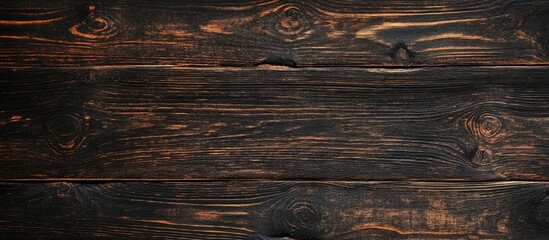 Poster - Dark Sepia Toned Wood Panel Texture with Room for Custom Text and Design Elements
