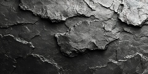 Poster - Textured black surface with cracked patterns showcasing natural erosion and geological formations