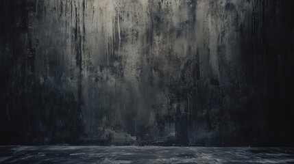 Poster - Dark textured concrete room with empty space for minimalistic designs and backgrounds in artistic and architectural projects.