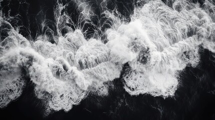 Poster - Aerial Perspective of Volcanic Wave Patterns in Monochrome with Space for Text Integration