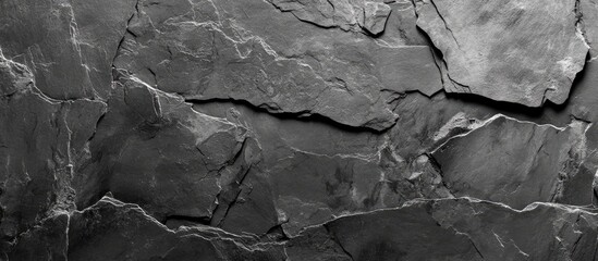 Poster - Abstract Dark Grey Slate Texture Background with Text Space for Branding and Design Applications in Square Format