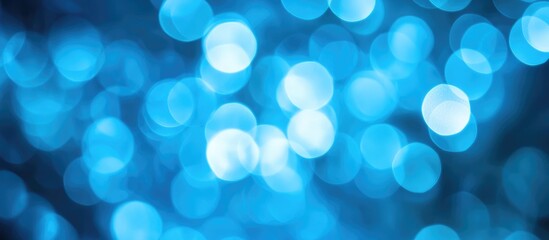 Poster - Defocused blue background with soft bokeh effect ideal for business themes and creative projects featuring ample copyspace for text.