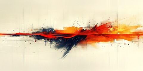 Poster - Vibrant abstract artwork featuring bold colors and dynamic brush strokes in a modern style