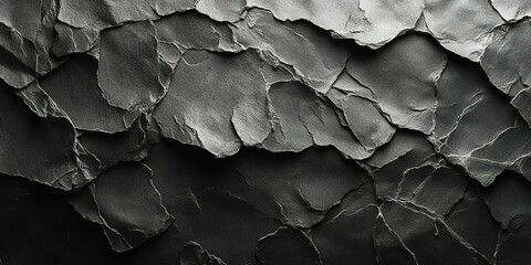 Poster - Textured black and gray cracked surface creates a striking visual appeal in natural light