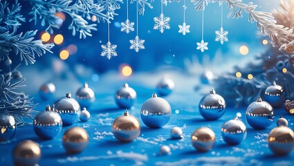 Wall Mural - christmas background with balls ai generative