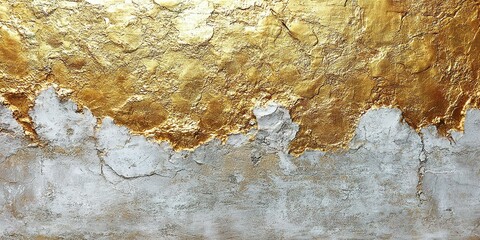 Poster - Artistic wall texture with gold and silver finish showcasing creative design elements in modern decor