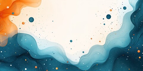 Poster - Abstract composition of swirling colors and floating elements creates a vibrant atmosphere in an artistic style