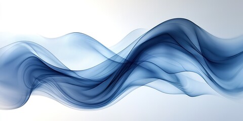 Poster - Flowing blue waves create a calming atmosphere in a serene abstract design