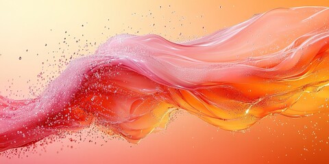Poster - Vibrant waves of colored liquid create stunning visual effects against a soft gradient background