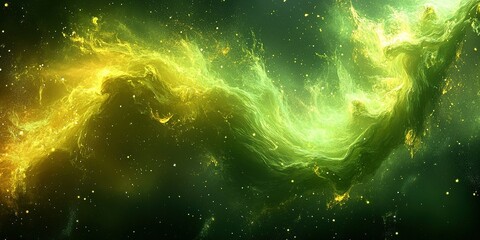 Poster - Colorful swirling nebula capturing the beauty of cosmic gas clouds in a stellar landscape