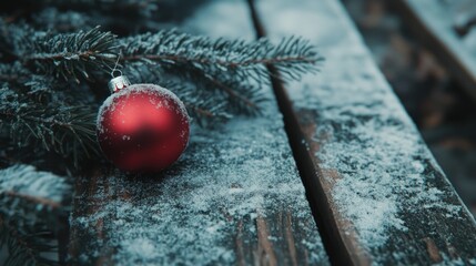 Poster - Holiday Spirit on a Snowy Porch