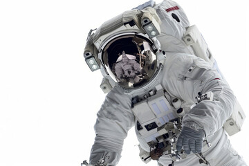 Wall Mural - astronaut in a spacesuit on a light background. generative ai